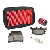 KIT ENTRETIEN MOTO ADAPTABLE YAMAHA 125 MT-125 2014>2019 PLAQUETTE ORGANIQUE (PACK 5 PIECES) -SELECTION P2R PREMIUM- 3667385011372