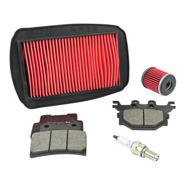 KIT ENTRETIEN MOTO ADAPTABLE YAMAHA 125 MT-125 2014>2019 PLAQUETTE ORGANIQUE (PACK 5 PIECES) -SELECTION P2R PREMIUM- 3667385011372