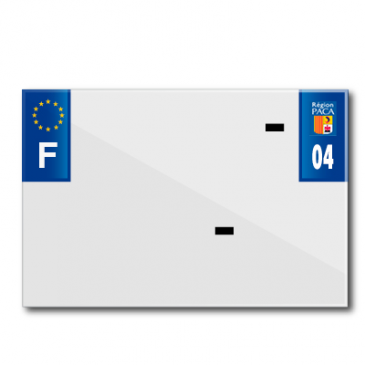 BANDE PLAQUE MOTO 210x145 POUR PVC AVEC RAISON SOCIALE DEP. 04/EURO (VENDU A L'UNITE) 3700948120002