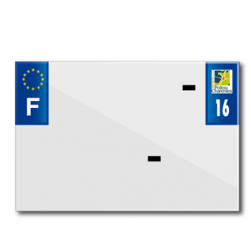 BANDE PLAQUE MOTO 210x145 POUR PVC AVEC RAISON SOCIALE DEP. 16/EURO (VENDU A L'UNITE) 3700948120118