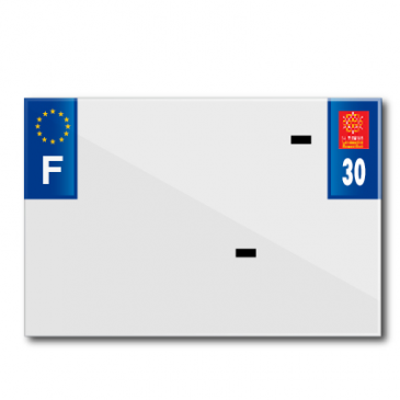 BANDE PLAQUE MOTO 210x145 POUR PVC AVEC RAISON SOCIALE DEP. 30/EURO (VENDU A L'UNITE) 3700948120248