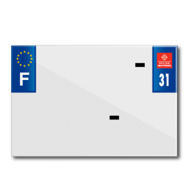 BANDE PLAQUE MOTO 210x145 POUR PVC AVEC RAISON SOCIALE DEP. 31/EURO (VENDU A L'UNITE) 3700948120255