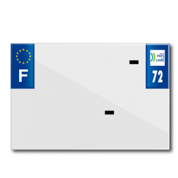BANDE PLAQUE MOTO 210x145 POUR PVC AVEC RAISON SOCIALE DEP. 72/EURO (VENDU A L'UNITE) 3700948120668