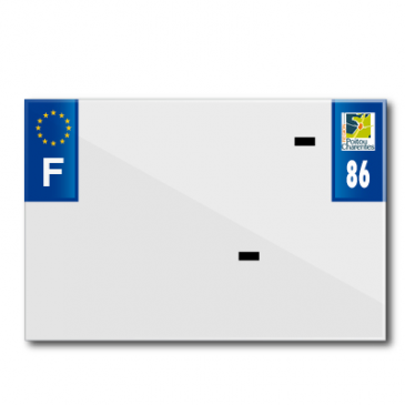 PLASTIC STRIP FOR PVC LICENSE PLATE WITH BUSINESS NAME (MOTORBIKE FORMAT 210X145)-DEPT 86/EUROPE (SOLD PER UNIT)