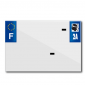BANDE PLAQUE MOTO 210x145 POUR PVC AVEC RAISON SOCIALE DEP.2A/EURO (VENDU A L'UNITE) 3700948120903