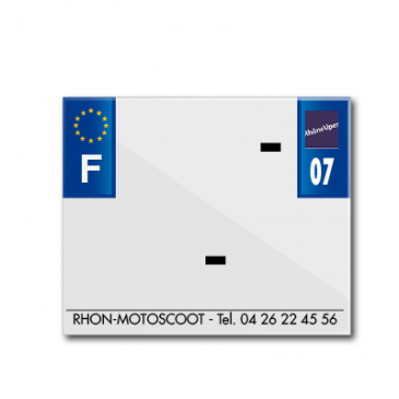 PLASTIC STRIP FOR PVC LICENSE PLATE WITH BUSINESS NAME (MOTORBIKE FORMAT 170X145)-DEPT 07/EUROPE (SOLD PER UNIT)