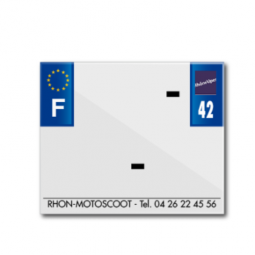 BANDE PLAQUE MOTO 170x145 POUR PVC AVEC RAISON SOCIALE DEP. 42/EURO (VENDU A L'UNITE) 3700948118832