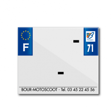 BANDE PLAQUE MOTO 170x145 POUR PVC AVEC RAISON SOCIALE DEP. 71/EURO (VENDU A L'UNITE) 3700948118887