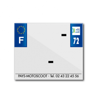 PLASTIC STRIP FOR PVC LICENSE PLATE WITH BUSINESS NAME (MOTORBIKE FORMAT 170X145)-DEPT 72/EUROPE (SOLD PER UNIT)