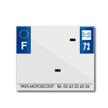 BANDE PLAQUE MOTO 170x145 POUR PVC AVEC RAISON SOCIALE DEP. 72/EURO (VENDU A L'UNITE) 3700948118894