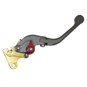 LEVIER DE FREIN REPLAY RACE POUR MBK 50 BOOSTER 2004> / YAMAHA 50 BW'S 2004> GAUCHE GRIS/OR CNC PLIABLE 3700948299937