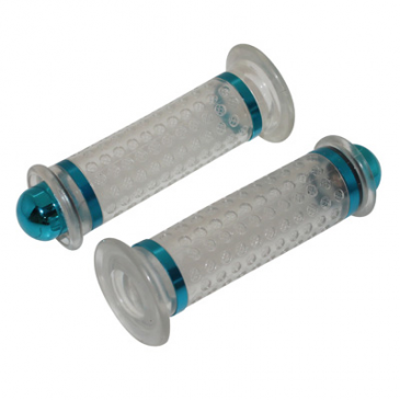 REVETEMENT POIGNEE REPLAY SCOOTER/50 A BOITE DOME TRANSPARENT/BLEU - CLOSED END (PAIRE) 3700948151426