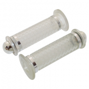 GRIP- REPLAY DOME TRANSPARENT/CHROME - CLOSED END (Pair) 3700948082515