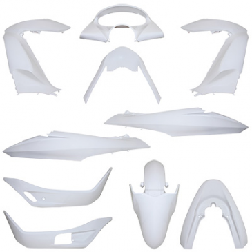 CARROSSERIE/CARENAGE MAXISCOOTER ADAPTABLE HONDA 125 PCX 2010>2013 BLANC BRILLANT (KIT 11 PIECES) -P2R- 3700948053782