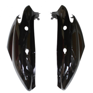 REAR SIDE COVER FOR SCOOT MBK 50 OVETTO 2008>/YAMAHA 50 NEOS 2008> -GLOSS BLACK- (PAIR)