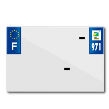 BANDE PLAQUE MOTO 210x145 POUR PVC AVEC RAISON SOCIALE DEP.971/EURO (VENDU A L'UNITE)