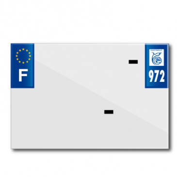 BANDE PLAQUE MOTO 210x145 POUR PVC AVEC RAISON SOCIALE DEP.972/EURO (VENDU A L'UNITE) 3700948120934
