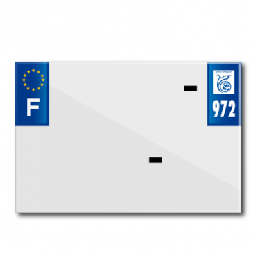 BANDE PLAQUE MOTO 210x145 POUR PVC AVEC RAISON SOCIALE DEP.972/EURO (VENDU A L'UNITE)