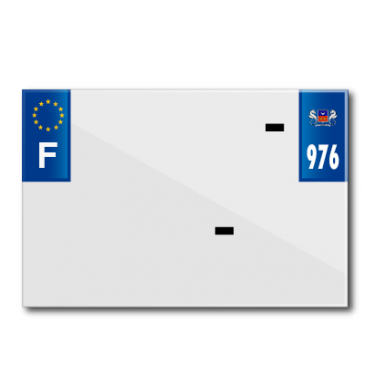 BANDE PLAQUE MOTO 210x145 POUR PVC AVEC RAISON SOCIALE DEP.976/EURO (VENDU A L'UNITE) 3700948120972