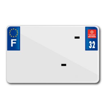 PLAQUE IMMATRICULATION MOTO TIFLEX ALU PREPERCEE 210x130 DEP. 32 VIERGE (VENDU PAR 10) 3700948122518