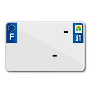 PLAQUE IMMATRICULATION MOTO TIFLEX ALU PREPERCEE 210x130 DEP. 51 VIERGE (VENDU PAR 10) 3700948122709