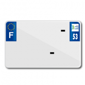 PLAQUE IMMATRICULATION MOTO TIFLEX ALU PREPERCEE 210x130 DEP. 53 VIERGE (VENDU PAR 10) 3700948122723