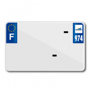 PLAQUE IMMATRICULATION MOTO TIFLEX ALU PREPERCEE 210x130 DEP.974 VIERGE (VENDU PAR 10) 3700948123201