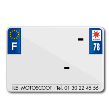 PLAQUE IMMATRICULATION MOTO TIFLEX ALU PREPERCEE 210x145 DEP. 78 AVEC RAISON SOCIALE (VENDU PAR 50) 3700948124017