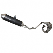 EXHAUST FOR 50CC MOTORBIKE LEOVINCE XFIGHT BLACK FOR BETA 50 RR 2012> (TOP MOUNTING RIGHT) (FULL EXHAUST SYSTEM) (REF 3259B) 8051122153886