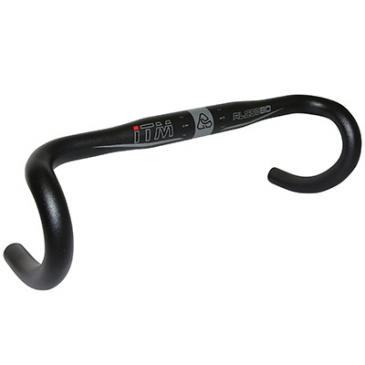 HANDLEBAR- FOR ROAD BIKE- ITM ALCOR -ALUMINIUM BLACK MATT Ø 31.8 W 44 OUTSIDE - WEIGHT 295g GREY