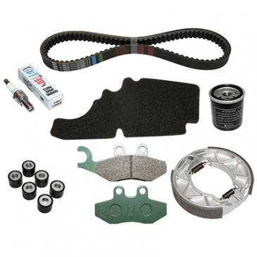 KIT ENTRETIEN MAXISCOOTER ORIGINE PIAGGIO 125 FLY 4T 2006> (AVEC GUIDES VARIATEUR) -1R000399-