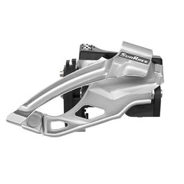 DERAILLEUR-FRONT-FOR MTB- SUNRACE MS66 CLAMP ON DOWN Ø 34,9 FOR DOUBLE 38x26 + 36x22 TOP AND DOWN PULL (WITH ADAPTER CLAMP Ø 31.8 + 28.6) (SOLD PER UNIT)