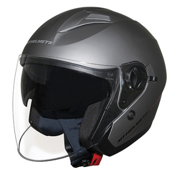 HELMET-OPEN FACE MT BOULEVARD SV DOUBLE VISORS - SOLID GREY TITANIUM MATT S