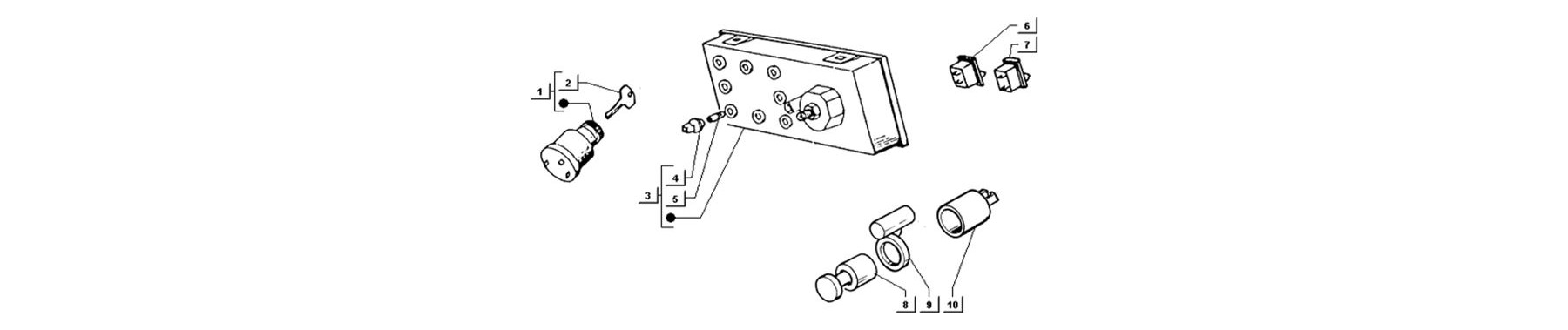 T115 - tableau de bord-commutateur a cle