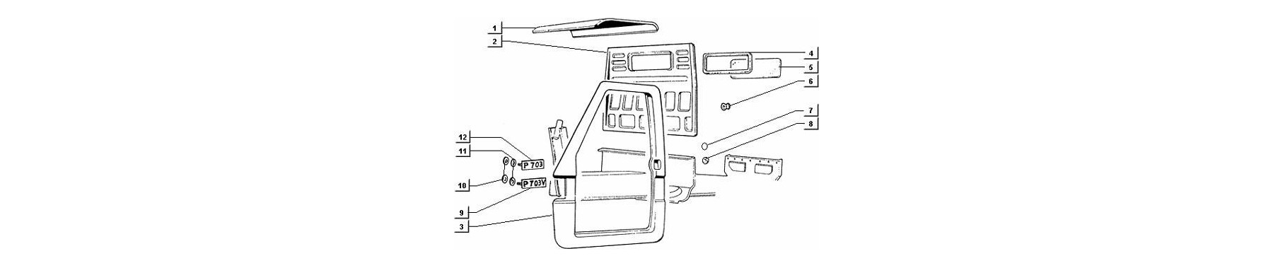 T55 - pieces composant le chassis