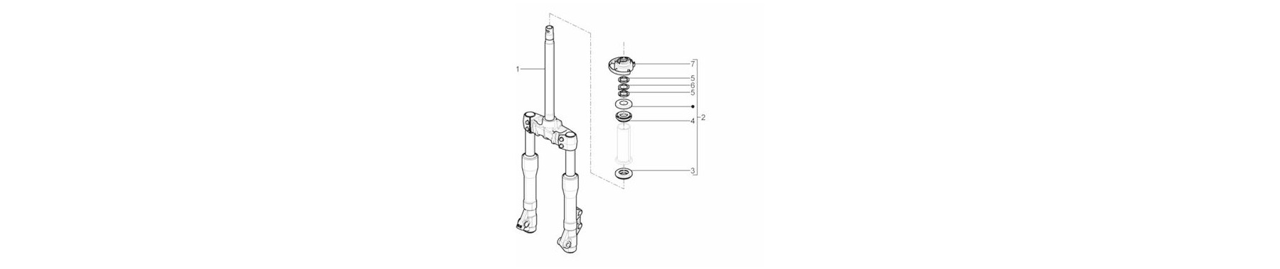 04.02 - fourche/tube direction - ensemble butee dir.