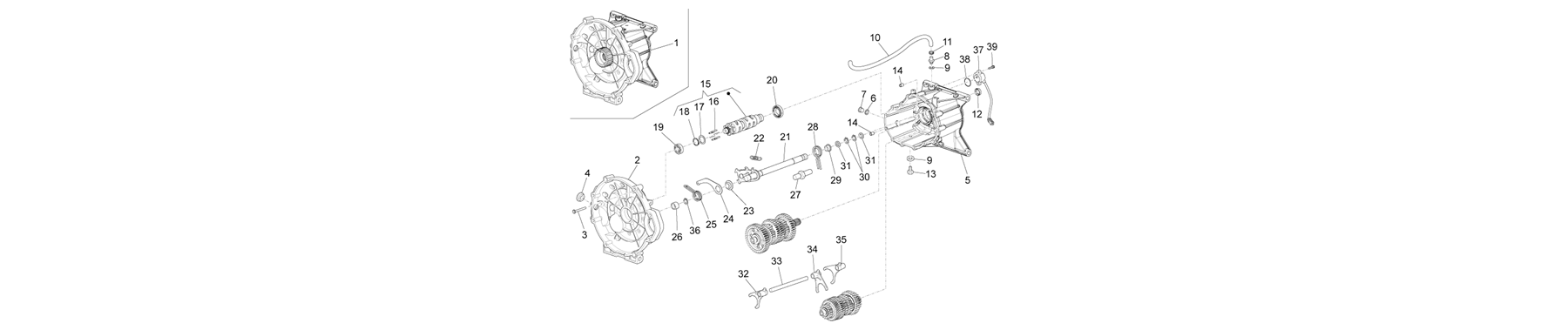 03.170 - boite de vitesses / selecteur / desmodromique